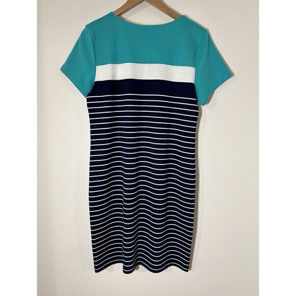 Karen Scott Sport Women's Striped Dress Short Sleeve Size PL - Picture 2 of 4